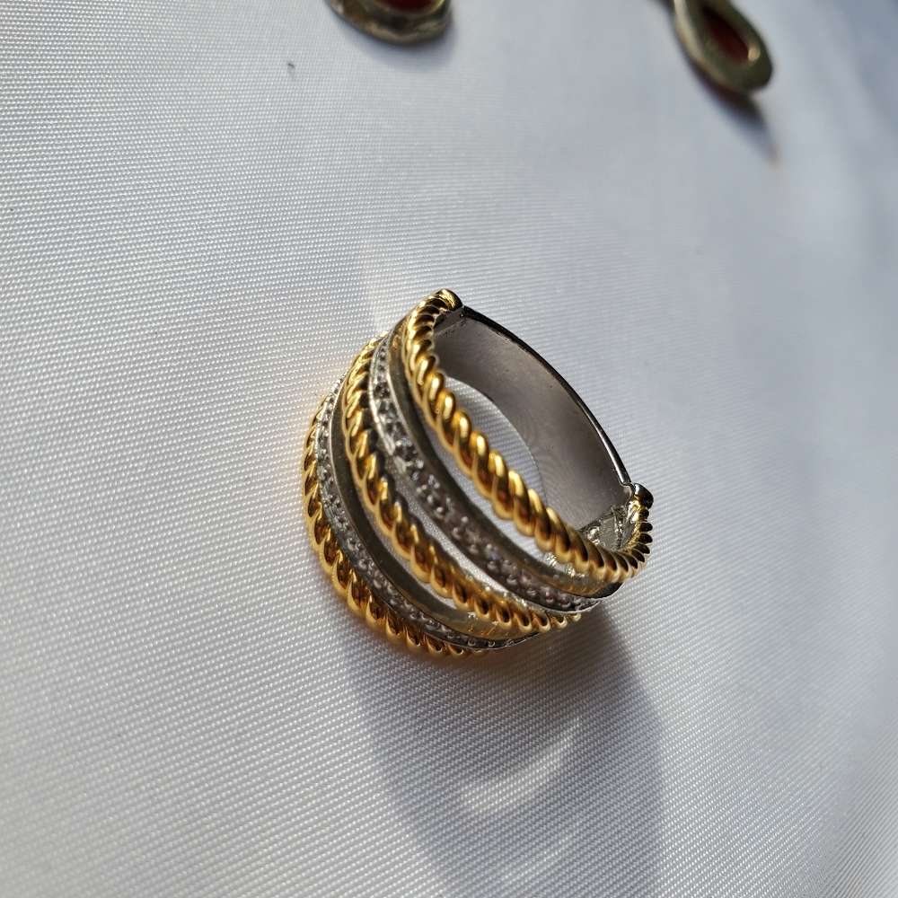 Gold & silver tone custom jewelry ring